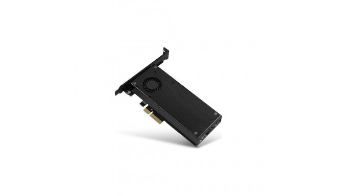 AXAGON PCEM2-DC PCI-E 3.0 4x - DUAL M.2 SSD (NVMe + SATA) kahepingeline kuni 110mm SSD ventilaator +