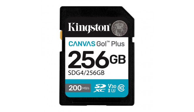 KINGSTON 256GB SDXC Canvas Go Plus Gen4 200MB/s C10 UHS-I U3 V30