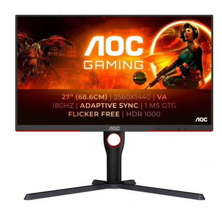 AOC G3 Q27G3XMN/BK arvutimonitor 68.6 cm (27") 2560 x 1440 pikslit 2K Ultra HD LED must, punane
