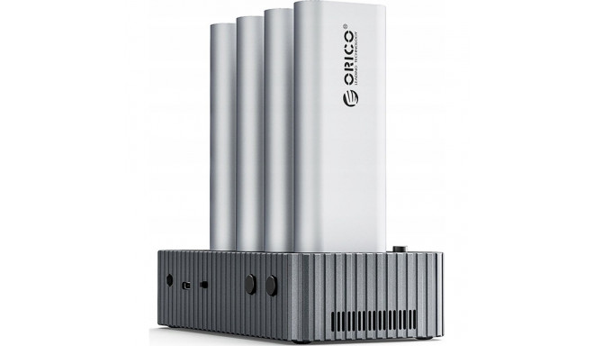 4x M.2 NVME Drive Clone Docking Station - Gray