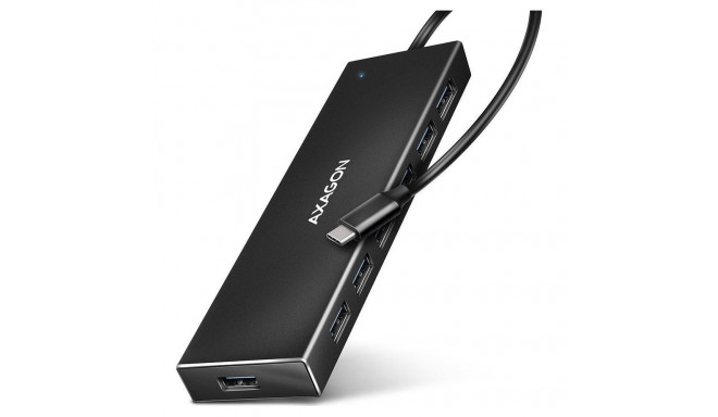 Axagon USB HUB AXAGON HUE-F7A 7x USB 3.2 Gen 1 alumiiniumist lame jaotur, 30 cm USB-C-kaabel