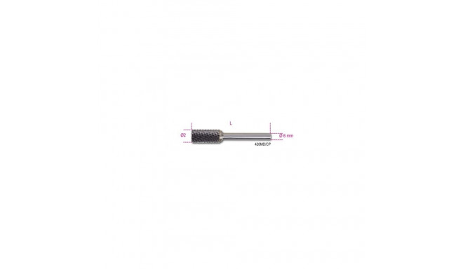 BETA ROTARY CARBIDE FILE, CYLINDRICAL 12 x 25 mm, SHANK 6mm 426MD/CP12