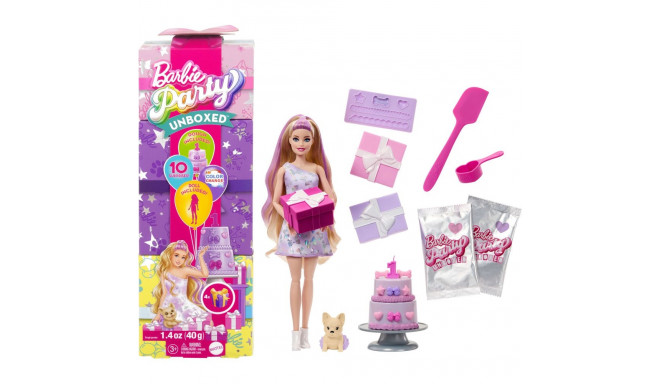 Barbie Barbie Party Unboxed Pet Birthday Series - purple dress, doll