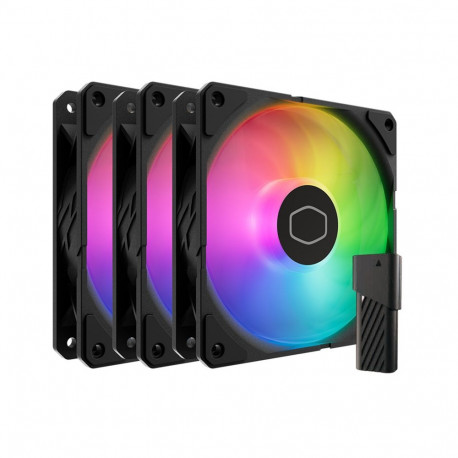 SickleFlow Edge 120 ARGB Fan (schwarz, 3er-Pack, mit A1 Mini LED Controller, 120 mm)