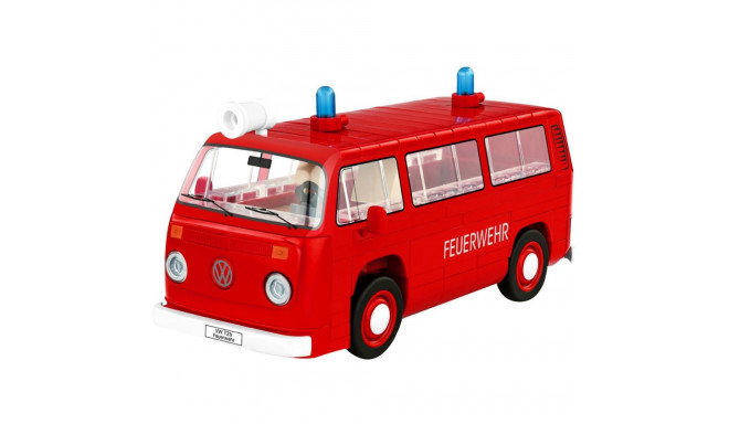 COBI Volkswagen T2b Fire Engine, construction toy red, scale 1:35
