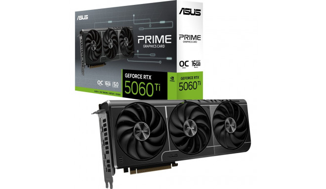 ASUS GeForce RTX 5060 Ti PRIME OC 16GB, graphics card DLSS 4, 3x DisplayPort, 1x HDMI 2.1