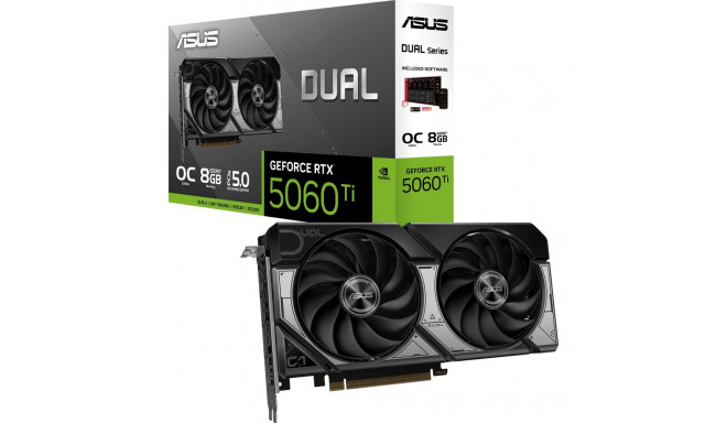 ASUS GeForce RTX 5060 Ti DUAL OC 8GB, graphics card DLSS 4, 3x DisplayPort, 1x HDMI 2.1