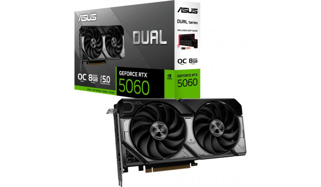 ASUS GeForce RTX 5060 DUAL OC 8GB, graphics card DLSS 4, 3x DisplayPort, 1x HDMI 2.1