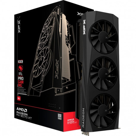XFX Radeon RX 9070 XT Quicksilver, graphics card black, RDNA4, GDDR6, 3x DisplayPort, 1x HDMI 2.1
