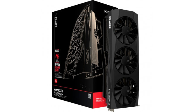 XFX Radeon RX 9070 XT Quicksilver, graphics card black, RDNA4, GDDR6, 3x DisplayPort, 1x HDMI 2.1