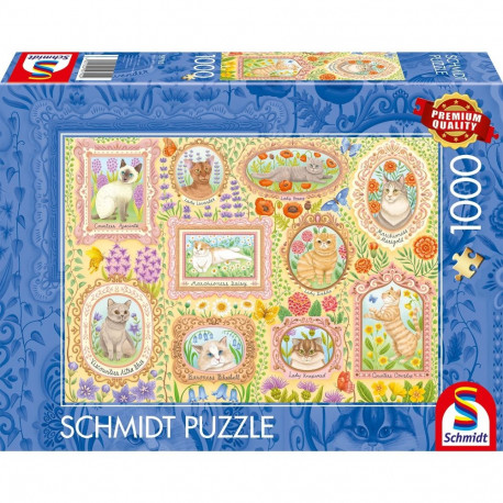 Schmidt Spiele Noble Cats in Blossom, Puzzle 1000 pieces