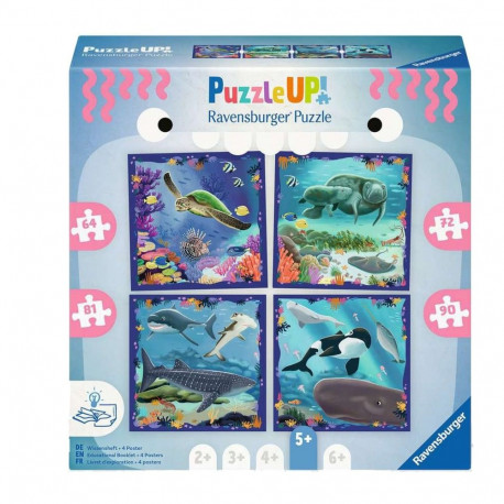 Ravensburger Puzzle UP! - Sea Creatures 64, 72, 81, and 90 pieces