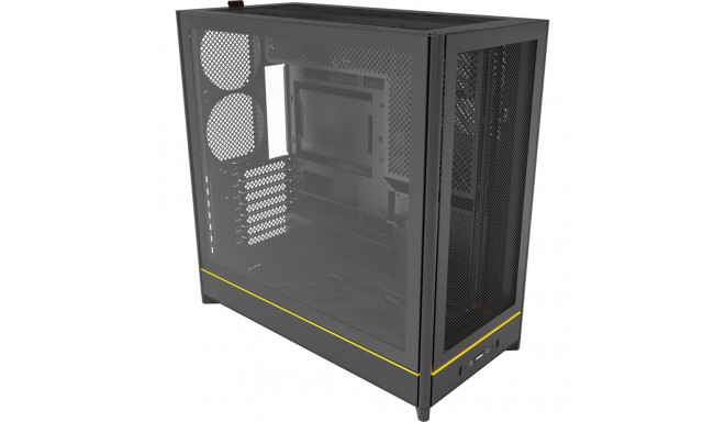 Montech HS01, tower case black, tempered glass
