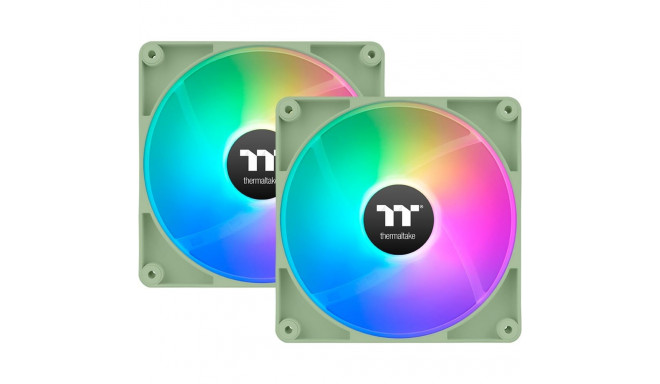 Thermaltake CT120 Reverse ARGB Sync PC Cooling Fan Matcha Green, Case Fan Light Green, 2-Pack, Witho