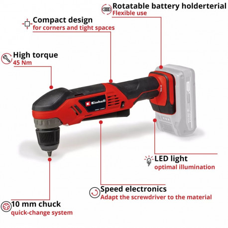 Power X-Change Akku-Winkelbohrschrauber TE-AD 18 Li - Solo, 18Volt (rot/schwarz, ohne Akku und Ladeg