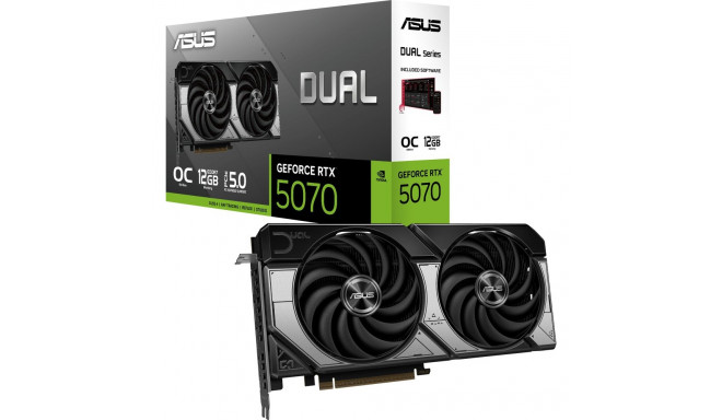ASUS GeForce RTX 5070 DUAL OC, graphics card DLSS 4, 3x DisplayPort, 1x HDMI 2.1