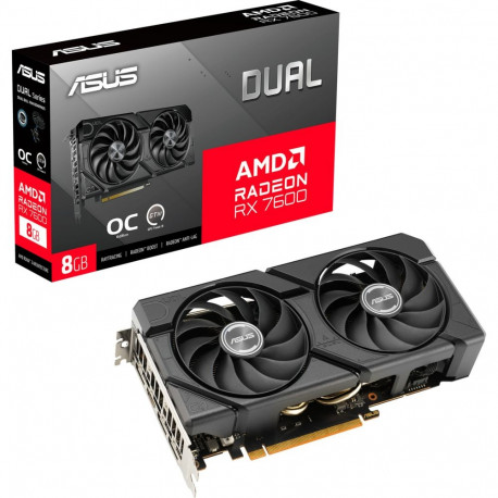 Asus Radeon RX 7600 DUAL EVO OC (black, RDNA 3, GDDR6, 3x DisplayPort, 1x HDMI 2.1)
