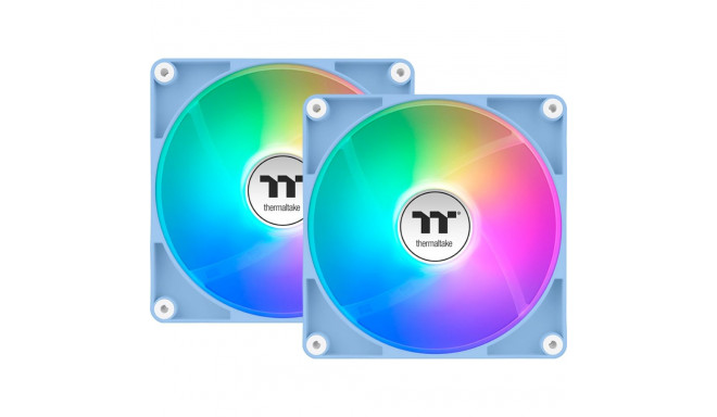 Thermaltake CT140 Reverse ARGB Sync PC Cooling Fan Hydrangea Blue (light blue, pack of 2, reverse, 1