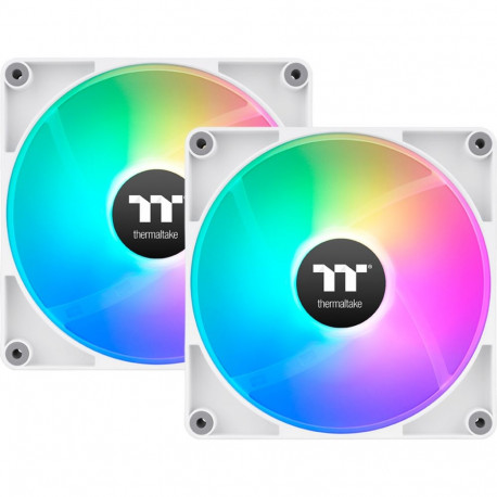 Thermaltake CT120 Reverse ARGB Sync PC Cooling Fan White (white, 2-pack, without controller, reverse