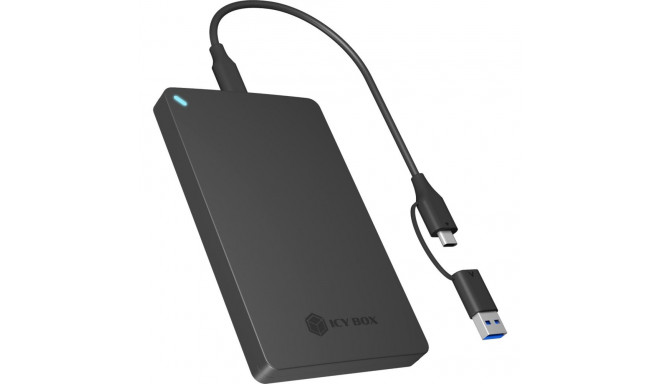 Icy Box IB-201T-CU31 2.5" SATA HDD/SSD Enclosure (black, with USB Type-C/Type-A combo cable)