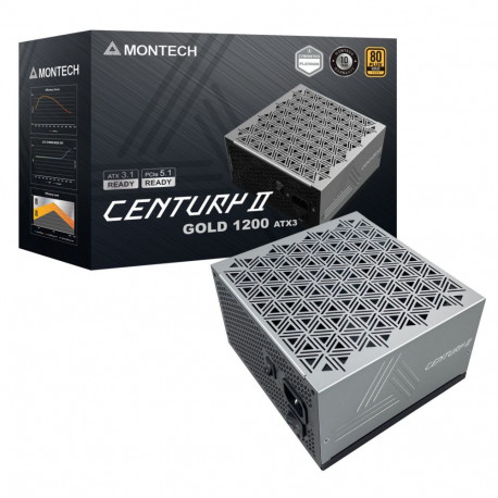 CENTURY toiteplokk II 1200 1x 12-Pin High Power GPU 6x PCIe kaablijuhtimine 1200W, hõbedane