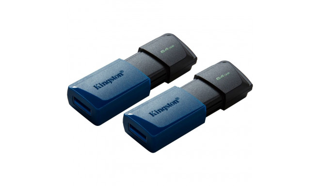 Kingston DataTraveler Exodia M 64 GB (blue/black, USB-A 3.2 Gen 1, 2 pieces)