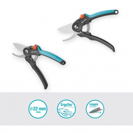 Gardena Pruning Shears PremiumCut - Fresh Wood (grey/turquoise, bypass)
