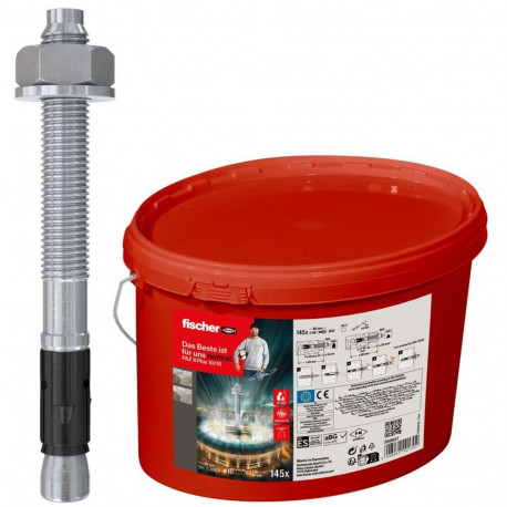 Fischer bolt anchor FAZ II Plus 10/10 in a bucket (silver, 145 pieces, galvanized)