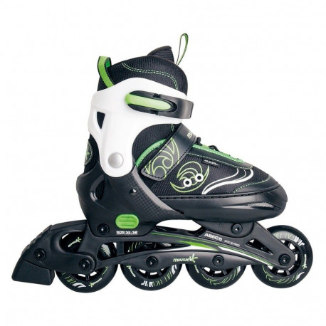 Muuwmi Adjustable Children's Inline Skates Size 37-40 (green/black)