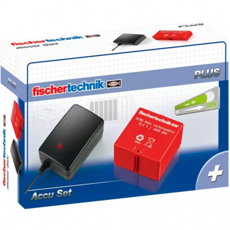 fischertechnik battery set 34969, with charger (red, for technology construction kits)