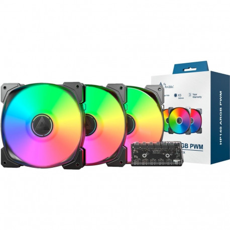 HP ventilaatorid HP140 ARGB PWM 140x140x25 3tk, must