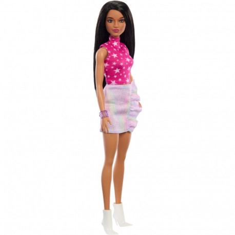 Mattel Barbie Fashionistas doll skirt pink and metallic