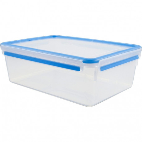 Emsa CLIP & CLOSE food storage container 5.4 liters (transparent/blue, rectangular, maxi format)