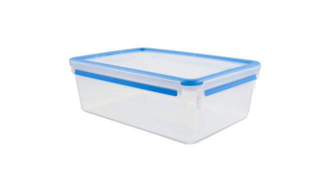 CLIP & CLOSE Frischhaltedose 5,4 Liter (transparent/blau, rechteckig, Maxiformat)