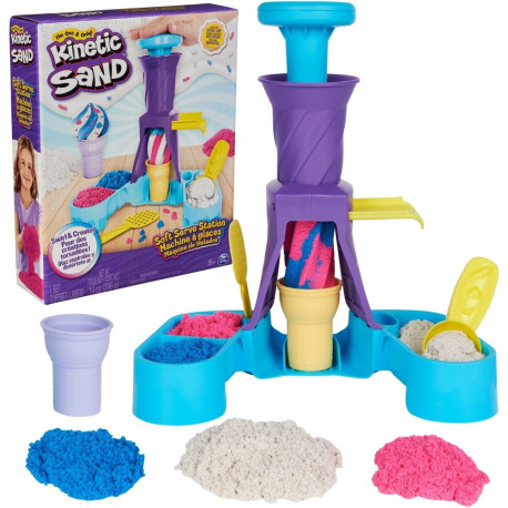 Spin Master Kinetic Sand - Soft Ice Cream Station, Play Sand (396 grams of sand)