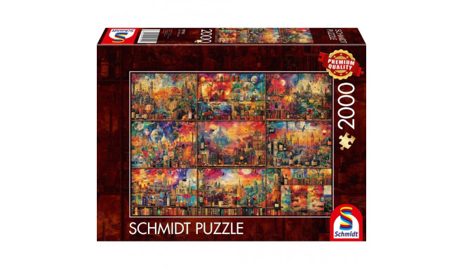 Schmidt Spiele Enjoyable time out: traveling with books and wine, puzzle (2000 pieces)