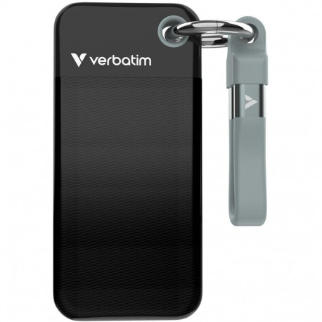 Pocket SSD 1 TB, Externe SSD (schwarz/grau, USB-C 3.2 Gen 2 (10 Gbit/s), mit Schlüsselring und Kabel
