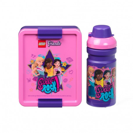 Room Copenhagen LEGO Lunch Box Set Friends (purple/pink, 2 pieces, with drinking bottle)