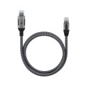 Goobay Ethernet cable USB-A 3.2 Gen1 plug > RJ-45 plug (black/silver, 3 meters, braided textile shea