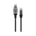 Goobay Ethernet cable USB-A 3.2 Gen1 plug > RJ-45 plug (black/silver, 3 meters, braided textile shea