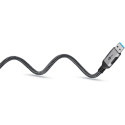 Goobay Ethernet cable USB-A 3.2 Gen1 plug > RJ-45 plug (black/silver, 3 meters, braided textile shea