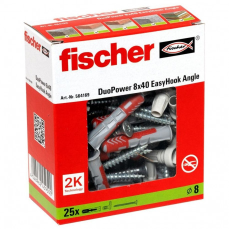 EasyHook Angle DuoPower 8x40 (weiß, 25 Stück, mit EasyHook Winkelhaken)