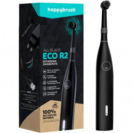 ECO R2 Allblack + 3 Refills, Elektrische Zahnbürste (schwarz)