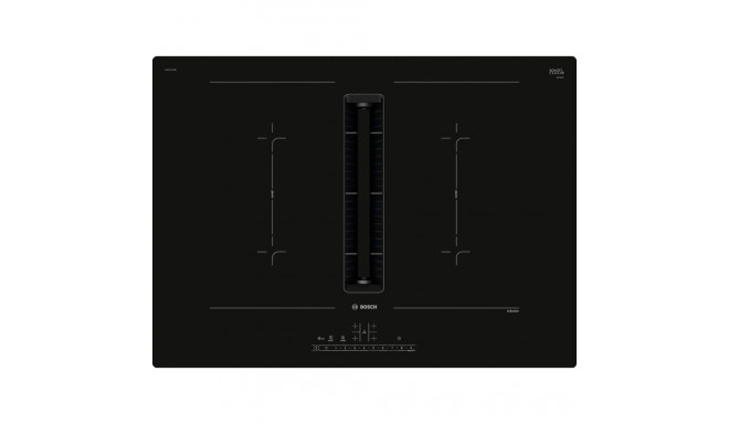 Bosch Set PVQ711GA6 (PVQ711F15E + HEZ9VDSB4), independent hob (black, 70 cm, with integrated extract