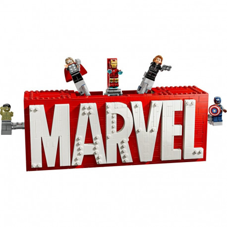 Marvel superkangelaste logo ja minifiguurid 76313