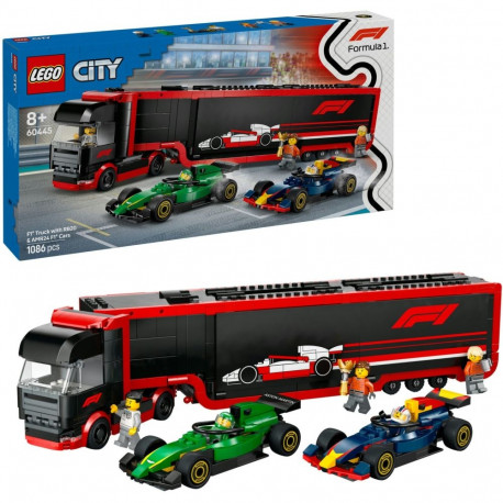 60445 City F1 transporter koos RB20 ja AMR24 F1-võidusõiduautodega