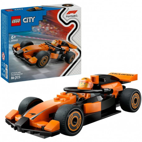 60442 City F1 Rennfahrer mit McLaren Rennauto