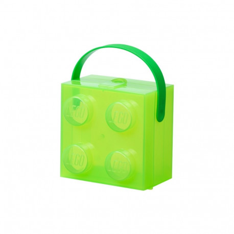 LEGO kast käepidemega, heleroheline, läbipaistev