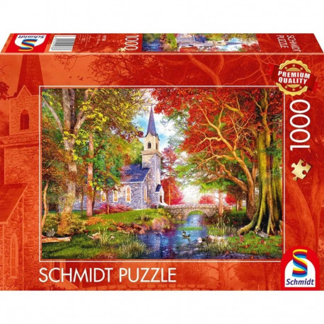 Schmidt Spiele Chapel in Autumn Magic, Puzzle (1000 pieces)