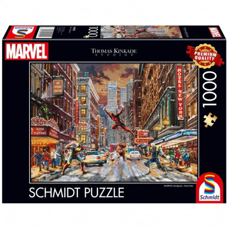 Schmidt Spiele Thomas Kinkade Studios: Marvel - Deadpool, Snow Day, Puzzle (1000 pieces)